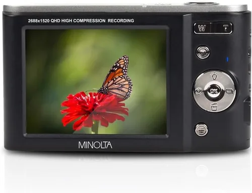 Vista 5 de Minolta Cámara digital MND20 de 44 MP - Video Ultra HD de 2.7K, zoom digital 16X, estabilización antivibración, lapso de tiempo, detección facial