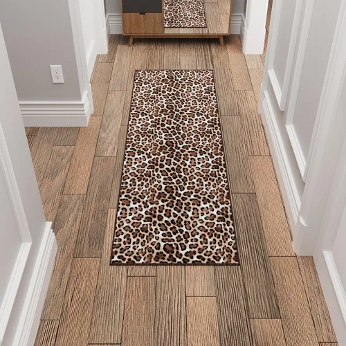 Vista 9 de Ottomanson Alfombra de pasillo lavable con estampado de guepardo 2x6