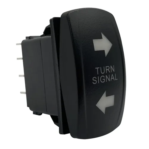 Vista 2 de Interruptor basculante de señal de giro LED ámbar de 7 pines ON-OFF-ON DPDT con cables de puente para motocicleta UTV ATV SXS carrito de golf