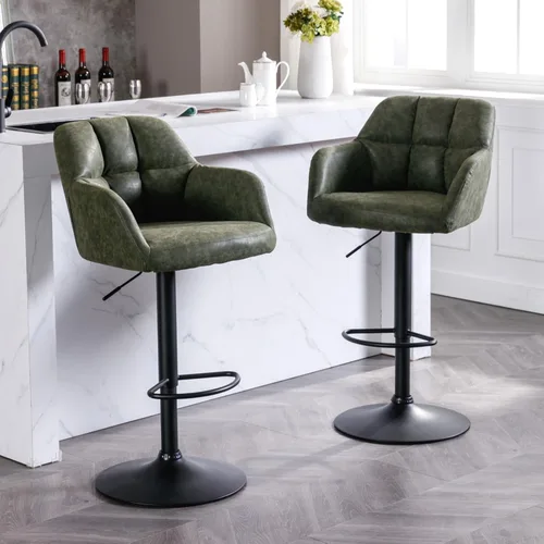Vista 12 de ROCITY Juego de 2 taburetes de bar de terciopelo con respaldo, silla de bar beige para isla de cocina, taburetes de bar modernos con patas de metal