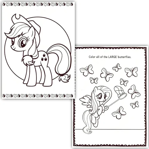 Vista 2 de My Little Pony - Libros para colorear para niñas, paquete de 2 actividades + calcomanías MLP Coloring and Activity Book Set for Girls, Kids 3-5