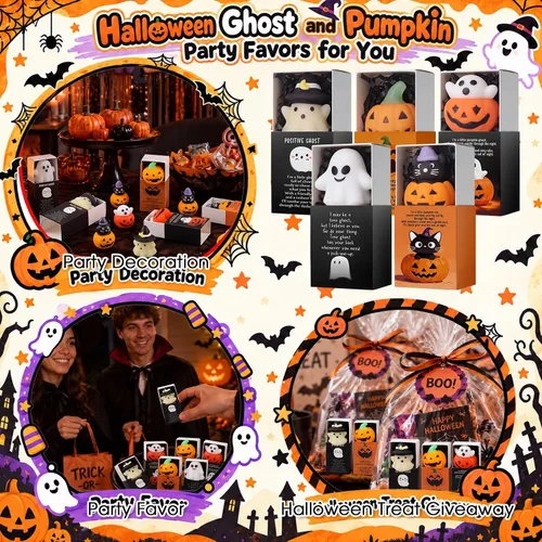 Vista 6 de 10 juegos de bolas de estrés cálidas de Halloween con cajas mezcladas 5 Beige