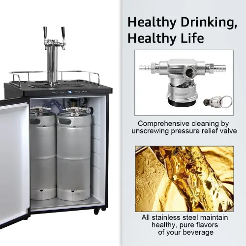 Vista 6 de MRbrew Todos los acopladores de barril de acero inoxidable de perfil bajo, acoplador del sistema Sankey D, dispensador de grifo de barril de ahorro