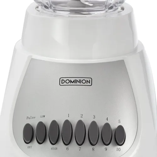 Vista 4 de Dominion D4001WP Licuadora de encimera con tarro de plástico de 48 onzas, ajustes de 10 velocidades, función de pulso, hoja afilada de acero