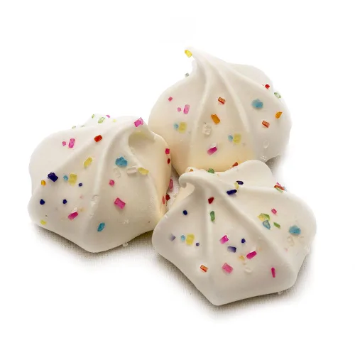 Vista 3 de Krunchy Melts - Galletas de merengue originales - Sabor a pastel de cumpleaños - Merengues - Sin grasa - Sin gluten - Sin nueces - Apto para Keto