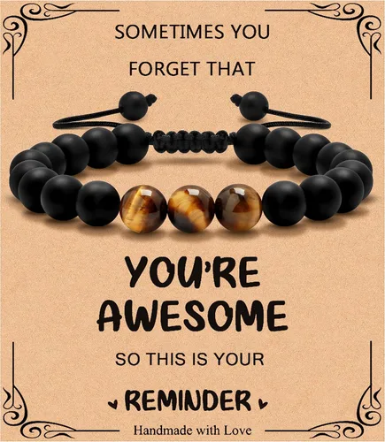 Vista 32 de Pulsera de regalos para hombres para papá hijo mi hombre novio marido hermano nieto abuelo papá bonus sobrino tío cumpleaños día del padre