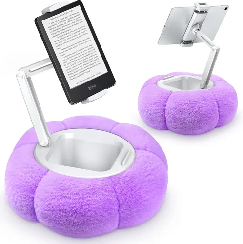 Vista 12 de CreaDream - Soporte de almohada en forma de calabaza para tableta, Kindle, iPad, soporte ajustable para teléfono con almohada para regazo y cama