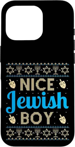 Vista 20 de Nice Jewish Boy Ugly Hanukkah Sweater Funny Jewish Chanukkah Case for iPhone 16