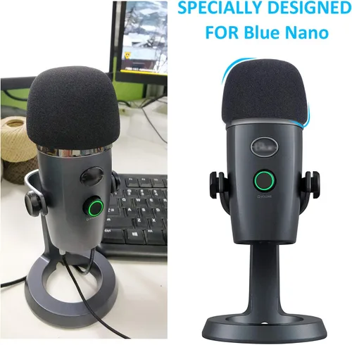 Vista 4 de Soporte de micrófono Yeti Nano con filtro pop - Soporte de brazo de boom de micrófono con cubierta de espuma y parabrisas para micrófono Blue Yeti