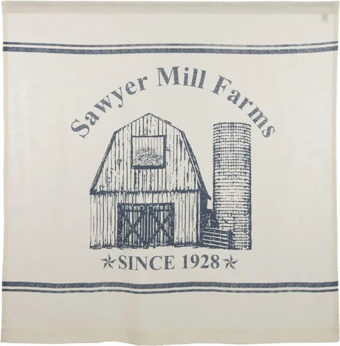 Vista 5 de VHC Brands Sawyer Mill - Cortina de ducha azul, 72 x 72 pulgadas Cortina de ducha Granero
