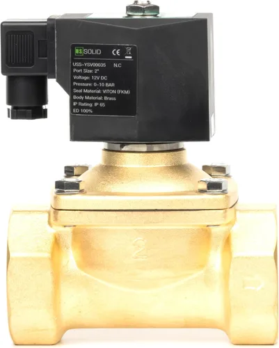 Vista 15 de U.S. Solid Válvula solenoide de latón de 1/2" - 12V DC, normalmente cerrada, válvula eléctrica de 10 bar para agua, aire, diésel