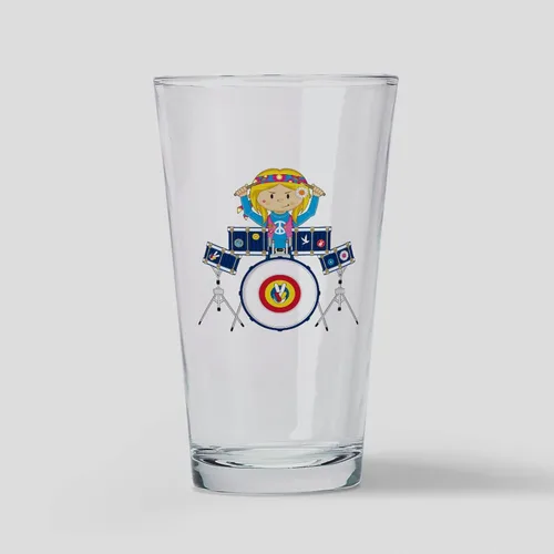 Vista 16 de CafePress Drummer - Vaso de cerveza para beber, 16 onzas Clear - Cerveza de batería