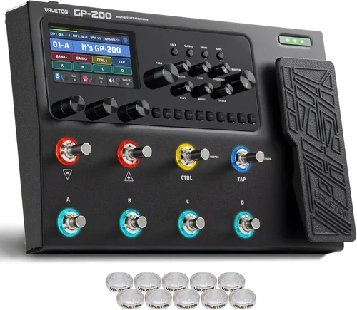 Vista 10 de Valeton Multi-Effects con Pedal de Expresión Guitarra Bajo Amplificador Modelado IR Gabinetes Simulación Multi Idioma Estéreo OTG Interfaz de Audio