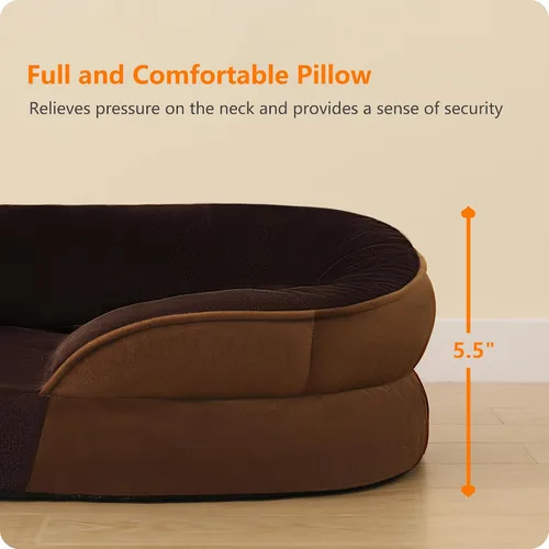 Vista 8 de Dwanton - Cama ortopédica para perros medianos con espuma de gel de memoria, sofá impermeable para perros, cama lavable para mascotas con cojín