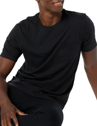 Vista 6 de Tienda Essentials Camisetas para hombre, manga corta, cuello redondo, bolsillo, algodón, paquete de 2