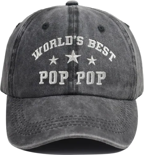 Vista 11 de World's Best - Gorras de béisbol para hombre, de algodón envejecido, ajustable, para papá y abuelo, regalos para Abuelo Pappy