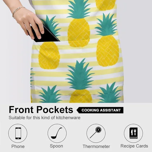 Vista 5 de Delantal ligero para mujer con bolsillo, resistente al agua a la moda para cocinar en casa Color (952)
