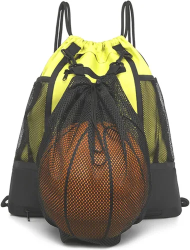Vista 9 de STAY GENT - Mochila con cordón de baloncesto para niños, mochila de fútbol plegable, bolsa de gimnasio, mochila deportiva con bolsa de malla