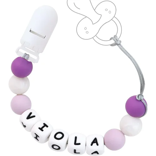 Vista 6 de Clip personalizado para cochecito con nombre, nombre personalizado para regalos (negro)
