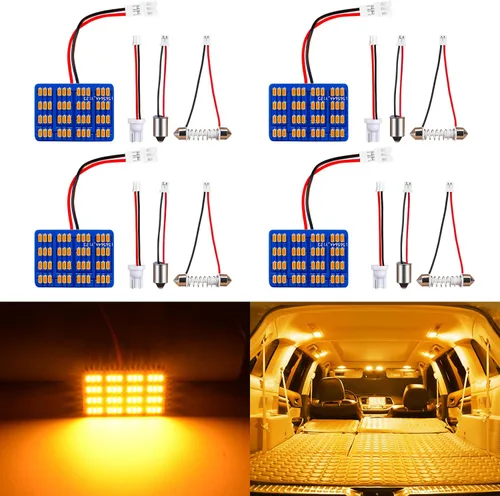Vista 10 de AUXLIGHT Accesorios de luces LED para interior de automóvil con adaptadores de festoon 194 168 T10 / BA9S / DE3175 6418 211-2 578 Festoon