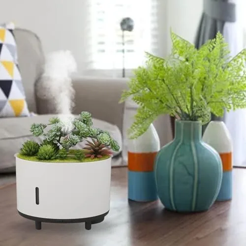 Vista 3 de Humidificador de plantas de simulación, 6.8 fl oz de aire silencioso humidificador de apagado automático, mini humidificador portátil