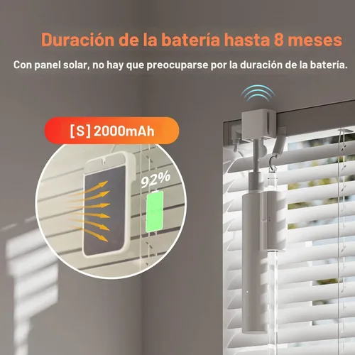 Vista 4 de SwitchBot Persianas con motor de inclinación motorizadas - Persianas eléctricas inteligentes con control remoto Bluetooth, alimentadas por energía