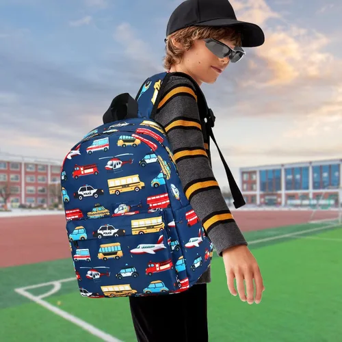 Vista 6 de CAMTOP - Conjunto de mochila y lonchera con estampados divertidos para niños de preescolar y primaria