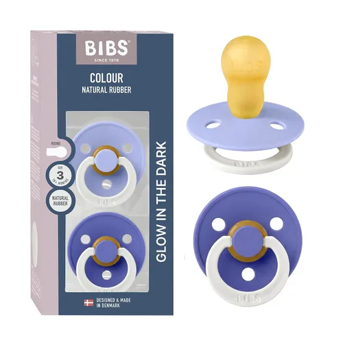 Vista 134 de BIBS - Paquete de 2 chupetes para bebés, goma natural libre de bisfenol A (BPA), hechos en Dinamarca, para niños de 0-6 meses, azul pastel