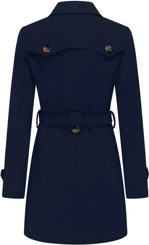 Vista 2 de Gabardina Wantdo para mujer para invierno con cinturón con doble botonadura