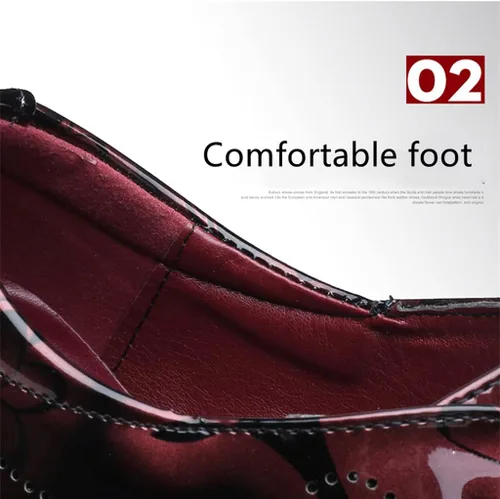 Vista 3 de Hombres Príncipe Clásico Moderno Formal Oxfords Wingtip Encaje Hasta Zapatos De Vestir Negocios Con Cordones De Cuero Del Puntera Llana