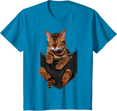 Vista 82 de Camiseta de bolsillo con estampado de tigre y gato Negro