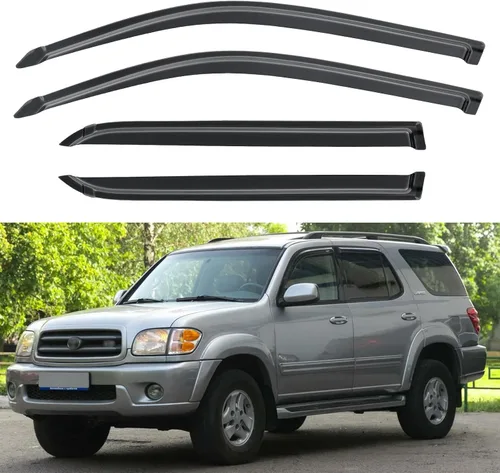 Vista 115 de YQAUTEC - Viseras para ventana, protectores contra la lluvia, compatibles con Subaru WRX 2015-2021, deflectores de viento para ventanas, viseras
