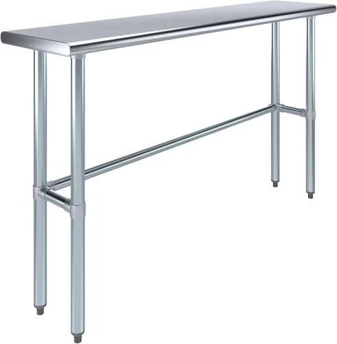 Vista 36 de AmGood Mesa de trabajo de acero inoxidable con base abierta, banco de trabajo de metal