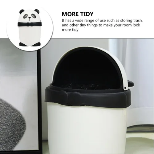 Vista 6 de Happyyami Bote de basura pequeño de dinosaurio para habitación de los niños, bote de basura para oficina, papelera de panda de dibujos animados