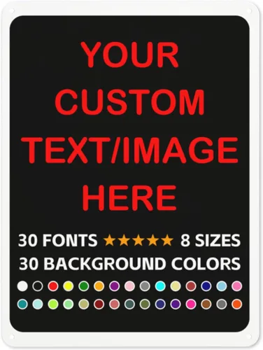 Vista 16 de Letreros personalizados para negocios al aire libre de metal con texto en inglés «Make Your Own 12X12» Letrero personalizado para jardines al aire