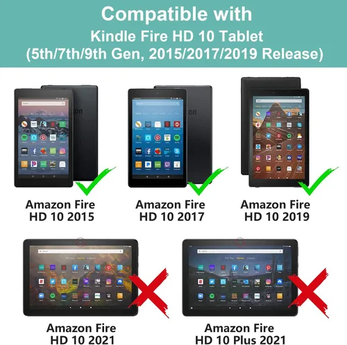 Vista 2 de WEUIUJKILO Funda para tablet Kindle Fire HD 10 de 10.1 pulgadas (9ª/7ª generación, versión 2019/2017) – Diseño de bandera estadounidense y girasol