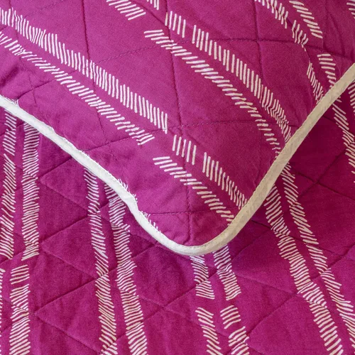 Vista 7 de Refinery29 Colección de ropa de cama de rayas de karité Juego de edredón lujoso de 100% algodón de alta calidad, ultra suave, ligero y cómodo