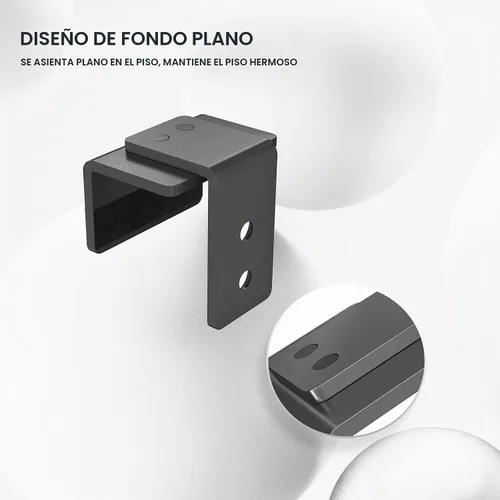 Vista 4 de EaseLife Guía de piso inferior para puerta corrediza de granero, forma de U, distancia de ajuste ajustable flexible, diseño inferior plano al ras