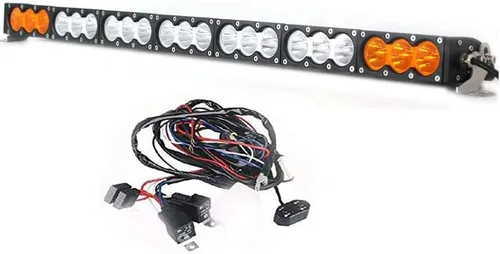 Vista 10 de Barra de luz LED de una sola fila de 22 pulgadas, 120W, de doble color, luz todoterreno, luz de trabajo, luz de conducción todoterreno, luz