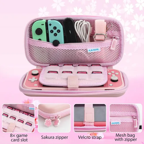 Vista 2 de FANPL Case bundle for Nintendo Switch Lite Accessories, Carrying Case for Switch Lite with Soft TPU Protective Cover and Screen protector, 2 Thumb