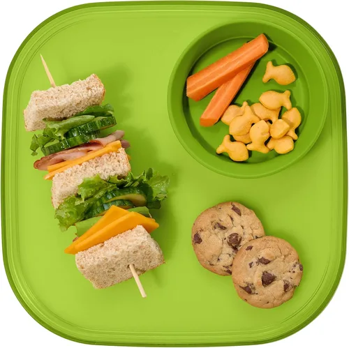 Vista 8 de madesmart dipware - Bandeja de 3 tazones, apilables y extraíbles para embutidos, guacomole, aperitivos, verduras, apto para lavavajillas y Azul