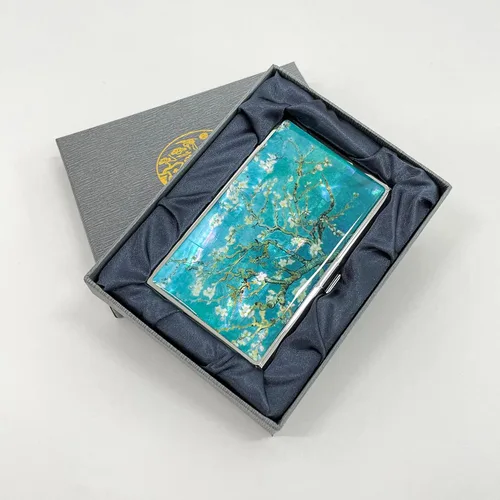 Vista 5 de Estuche para Tarjetas de Visita de Nácar Portador de Tarjetas de Crédito Identificación y Nombre Cartera de Viaje Diseño de Pintura Artística Metal