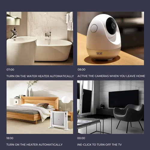 Vista 6 de eco4life Enchufe inteligente, mini salida WiFi, funciona con Alexa y Google Home, control de voz, control remoto de aplicación en cualquier lugar