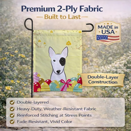 Vista 127 de Caroline's Treasures BB1923GF Bandera decorativa para jardín con diseño de Border Collie, para caza de huevos de Pascua, para jardín, jardín, patio