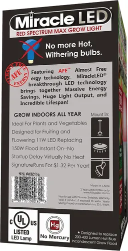 Vista 3 de MiracleLED 604596 - Luz de cultivo multiplanta, 1 paquete, color rojo de 150 W