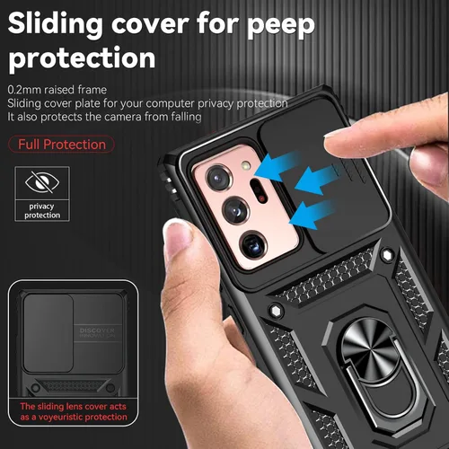 Vista 4 de Funda para Galaxy Note 20 Ultra con protector de pantalla: [grado militar de 20 pies probada en caídas] anillo a prueba de golpes - Samsung Galaxy