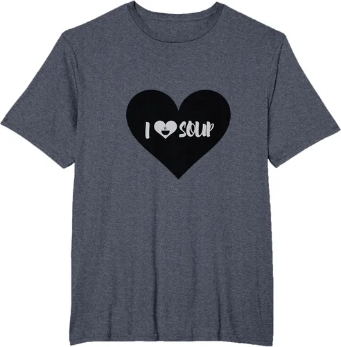 Vista 88 de I Love Soup - Camiseta de regalo con forma de corazón, Blanco, S Asfalto