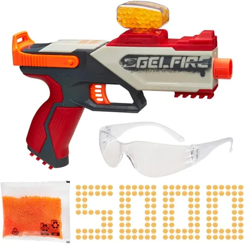 Vista 2 de Nerf Pro Gelfire Legion Blaster de Acción de Resorte, 5000 Rondas, Tolva de 130, Gafas Protectoras, Disparo de Impacto, Para Edades de 14 y Más
