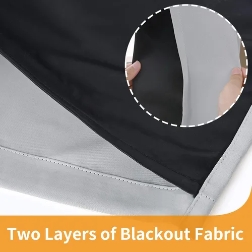 Vista 6 de YoungsTex Cortinas 100% opacas de 72 pulgadas de largo para dormitorio, cortinas opacas con aislamiento térmico y ojales, forro grueso y pesado