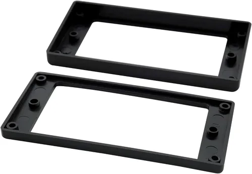Vista 5 de Musiclily Pro Anillos de montaje para pastillas Humbucker de fondo plano de plástico, juego de bastidor de puente y mástil para guitarra eléctrica
